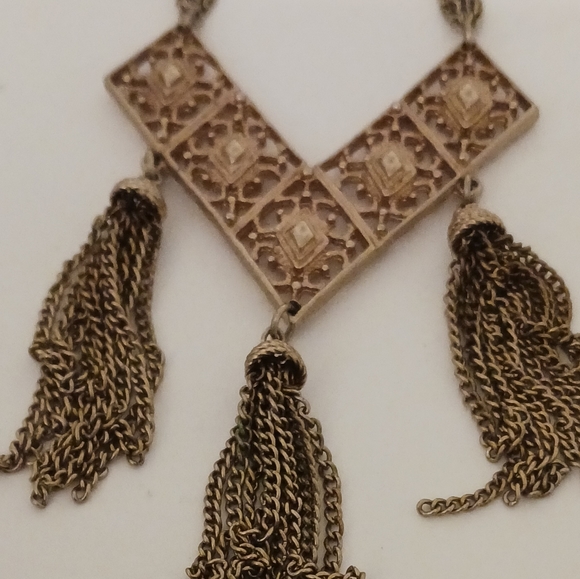 Vintage 1970 Sara Coventry Tassel Necklace Signed - Picture 4 of 5
